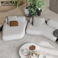 Canapés de salon italiens design WISEMAX FURNITURE, meubles modernes modulaires, canapé d'angle incurvé 7 places.