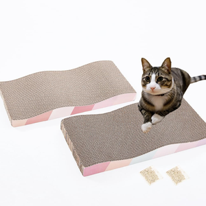 Planche à gratter pour chat en carton ondulé en forme de S, résistante aux rayures et à l'usure, 0,3 kg, pour usage intérieur - Product Image 1