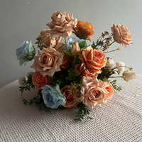 Ensemble de centres de table de mariage modernes, boules de fleurs roses, Anthurium, Calla, Hortensia vert sauge, décoration de table de luxe, ensemble personnalisé en rangée