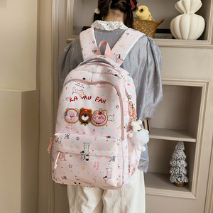 High-appearance fashionable <b>cute</b> cartoon backpack bowknot backpack <b>bear</b> large casual backpack - Product Image 5