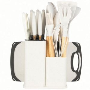 Ustensiles de cuisine en silicone, ensemble de 19 pièces, outils de cuisine, baril de rangement, manche, ensemble d'ustensiles de cuisine, ensemble de couteaux de cuisine - Product Image 6