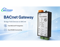 Milesgo BAC1002-ARM Gateway Industrial BACnet, Convertidor de Modbus a BACnet IP MSTP OPC UA MQTT para BMS