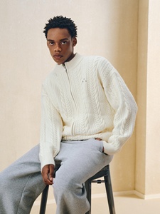 Custom OEM ODM <strong>Men</strong> Horse Jacquard Knit Cardigan Full Zip <strong>Turtleneck</strong> Sweater Equestrian Vintage Knitwear <strong>Jumper</strong> - Product Image 4