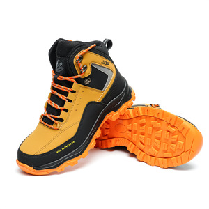 Men Safety Shoes High Top Microfiber Leather Breathable Mesh Anti Impact Anti Slip Shock Resistant Work Shoes Yellow 8501 - Product Image 2