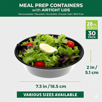 Freshware – Bols de préparation des repas avec couvercles, en plastique, sans BPA, empilables, compatibles micro-ondes/lave-vaisselle/congélateur, 28 oz