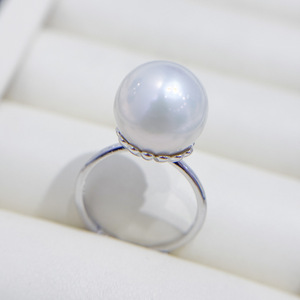 WENCHI 10759DIY Accessoires Perles Support de Bague Vide en Argent S925 pour Perles Rondes de 3-5mm, Apprêts Bijoux Or/Argent Modèle 11785 - Product Image 4