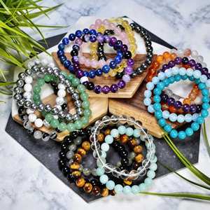 Pulseras de Piedras Preciosas Naturales Curativas de Alta Calidad al <span class=keywords><strong>por</strong></span> Mayor, de 6/8/10 mm, con Cuentas Redondas - Product Image 2