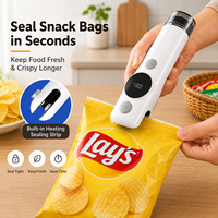 Machine de mise sous vide portable en plastique pour usage domestique et extérieur, mini-scelleuse de sacs à piles, sacs sous vide réutilisables, fonctionnement automatique