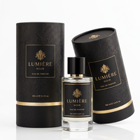 Coffret d'huiles essentielles personnalisées, impression avec laminage mat, crème pour le visage, boîte d'emballage en papier kraft cylindrique avec dorure à chaud pour parfums et cosmétiques