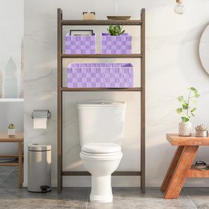ORGMASTER Paniers de <span class=keywords><strong>rangement</strong></span> cubiques tissés à la main, peu profonds, lot de 7, violet, pour bureau, commode, cuisine, garde-manger - Product Image 4