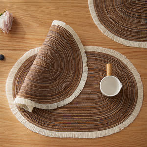 Meilleures ventes : Grands sets <span class=keywords><strong>de</strong></span> <span class=keywords><strong>table</strong></span> ovales tressés, antidérapants et isolants thermiquement, pour la maison et la cuisine, sous-verres décoratifs. - Product Image 5