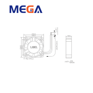 <span class=keywords><strong>Ventilateur</strong></span> de refroidissement axial CC 2507 12V OEM ODM sans balais, module de refroidissement, pales en plastique 25x25x7mm - Product Image 3