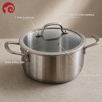 Couvercle de pot en verre trempé de type T de qualité supérieure pour poêle à griller, pièces de cuisson, couvercle de remplacement écologique pour cuisine