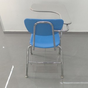 Ensemble chaise et bureau d'étudiant, plateau en plastique bleu, structure métallique, panier en fil métallique, mobilier scolaire, design minimaliste, durable, 85x51.2x75 - Product Image 3