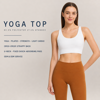 Soutien-gorge de sport pour femme en nylon et élasthanne blanc, haut de yoga respirant, coupe courte, style d'entraînement à faible impact, fabrication OEM, pour adulte