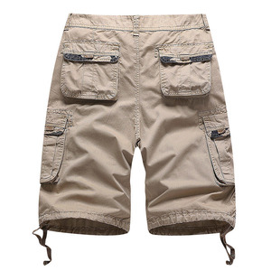 Short cargo vierge avec poche latérale coupe ajustée été classique fermeture éclair multi-poches bermudas pour hommes vente en gros - Product Image 2