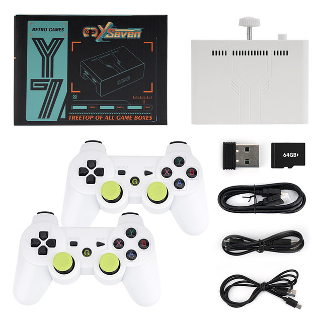 AMPOWN Y7 Portable Video Game Console Home TV Game Stick 2.4G Wireless Control Controller HD 4K 12000 Games for PSP