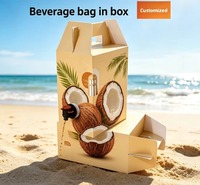 Boîte d'emballage portable en carton ondulé biodégradable, écologique et recyclable pour café liquide, vin rouge et autres boissons à emporter