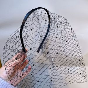 British Country Boutique Autumn <span class=keywords><strong>Civil</strong></span> Court Wedding Ceremony Head Band Birdcage White Black Face Veil <span class=keywords><strong>para</strong></span> Christ Church Bride - Product Image 5