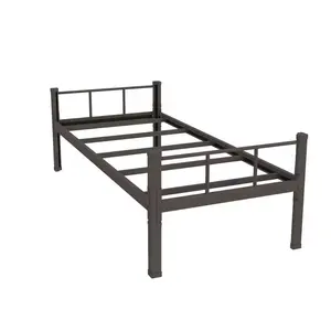 Bedroom Cheap Price Simple Metal Bed Frame Heavy Duty Stable Steel Single Bed