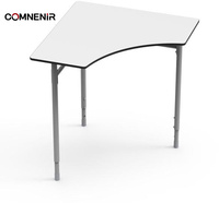 Bureaux d'école triangulaires collaboratifs modernes en gros d'usine pour la maison, le bureau, le salon, en métal + panneau moulé, bureau d'étudiant