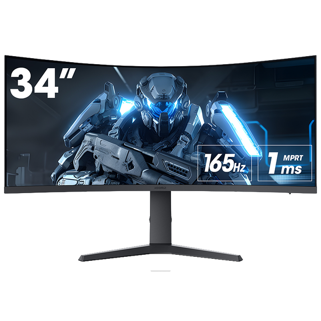 Koorui 34" VA WQHD 3440*1440 Curved VA Gaming Monitor, 165Hz Refresh Rate 1ms Refresh Rate VESA Compatible, Black