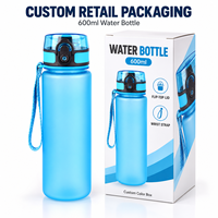 Bouteille d'eau Tritan personnalisée avec logo, 600 ml, couvercle à ouverture rapide, anti-fuite, sans BPA, bouteille de sport, fournisseur en gros
