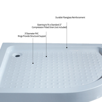 Baide Design Moderne Walk-In Surface Courbée Complète Salle De Bains Base De Douche Autoportante En Acrylique Coin Receveur De Douche Blanc