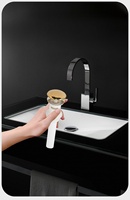 Baño de plástico Big Plug pop up Click Clack con desagüe de desbordamiento G 1'1/4 desagüe de agua del lavabo con cubierta de acero inoxidable