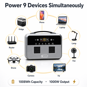 Générateur solaire portable rechargeable tout-en-un variable 1 000 W 220 V, chargeur idéal pour la maison - Product Image 4
