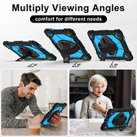 Étui antichoc 3 couches pour Lenovo Tab One 8.7 K9 TB305FU 2025 avec support rotatif à 360°, dragonne et bandoulière, bicolore, pour enfants, OEM ODM