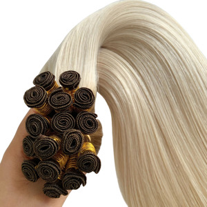 Extensions de cheveux vierges Remy Doris Beauty, volume sans couture, nouées à <span class=keywords><strong>la</strong></span> main, qualité supérieure, trame simple russe, sans perte ni nœuds - Product Image 6