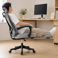 Chaise ergonomique en tissu maillé avec support lombaire, chaise de bureau pour ordinateur, chaise de jeu, réglable en hauteur pour de longues heures