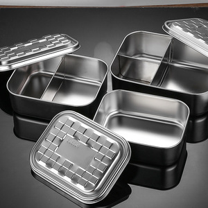 Fiambrera térmica de acero inoxidable 304 para niños, caja Bento, contenedor de comida, plato de 3 compartimentos para fiambrera - Product Image 3