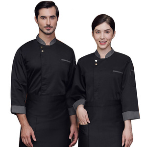 Hotel Restaurante Cocina Trabajo Uniforme Mangas largas Chef Chaquetas Chef Industria Uniforme - Product Image 3