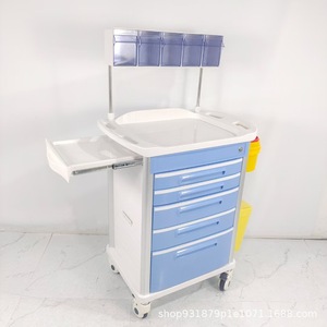 Chariot d'hôpital en ABS pour traitement, 890x520x824mm, avec tiroir et bac pour usage médical - Product Image 1