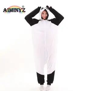 AIMINYZ grosir piyama wanita musim dingin piyama Onesie hewan bulu Polar piyama Cosplay kostum pakaian tidur Hoodie untuk dewasa Panda