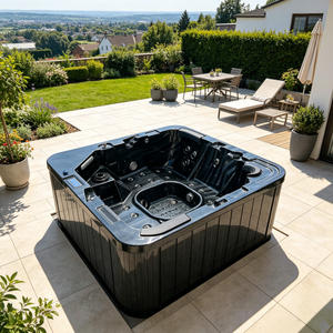<span class=keywords><strong>Spa</strong></span> extérieur moderne pour 5 personnes avec 2 longues couchettes et 3 sièges, doté de couvertures de bain à remous et d'une fonction de massage - Product Image 6