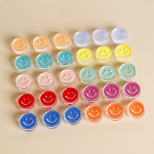 Gota de acrílico transparente aceite sonrisa cara gran agujero oblato redondo espaciador cuentas para fabricación de joyería DIY pulsera teléfono cadena cuentas - Product Image 6