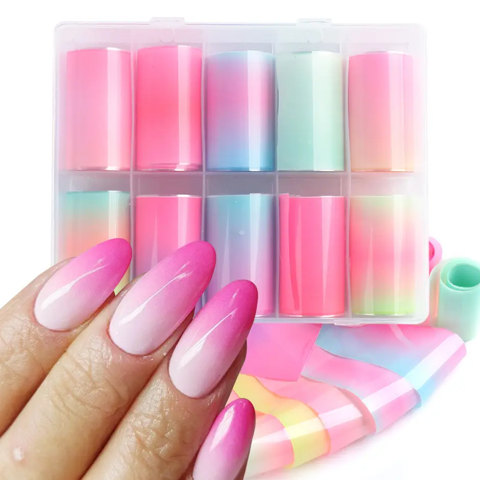 Nuovo stile Candy Pure Color designer fai-da-te adesivi per lamine per unghie lamina di trasferimento per Nail Art