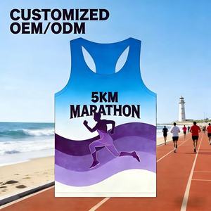 Camiseta Deportiva sin Mangas para Maratón, Sublimada, de Secado Rápido, con Estampado Completo, para Maratón de Colores - Product Image 1