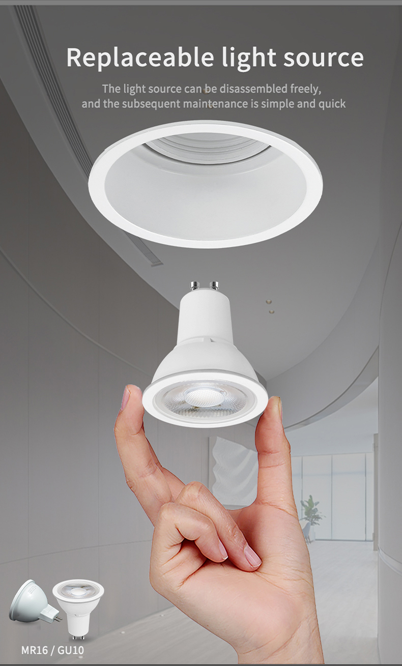 240v 80mm Cut Out Bathroom Downlights Die Casting Alu Aluminum
