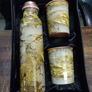 Suministro al por mayor 100% botella de agua de cobre Ayurvédica con tapa atractiva botella de cobre para beber directamente para gimnasio Yoga Camping - Product Image 3