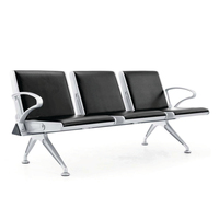 Chaises d'attente d'aéroport personnalisées en usine, sièges durables en PU, chaise de liaison pour salon de terminal, banc de réception pour salle d'attente publique