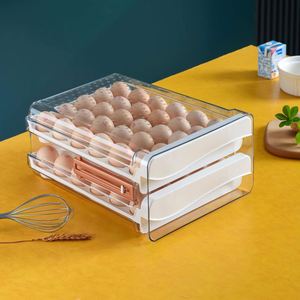 Multi-Layer Roll Down Injection-Molded Rectangle Food Egg Dispenser Organizer Storage <b>Container</b> Plastic for <b>Refrigerator</b> - Product Image 2