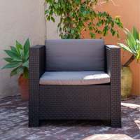 Ensemble de meubles d'extérieur Diva Tte 2 fauteuils et table, design contemporain, en polypropylène, non pliable, respectueux de l'environnement, pour jardin