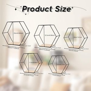 Estantes Metálicos Decorativos Art Deco para Colgar en la Pared, Estantes Hexagonales para Decoración de Sala de Estar y Baño, Estantes de Almacenamiento - Product Image 3