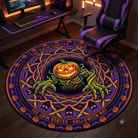 Tapis de chaise de jeu pour Halloween, grand tapis de sol pour chaise de jeu avec support en caoutchouc