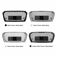 Calandre avant de remplacement style RS4 avec cadre argenté et maille noire pour Audi A4 B9 2017 2018 2019, pièce auto de rechange pour mise à niveau