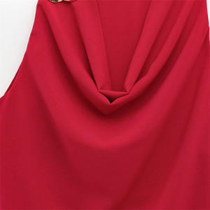 Débardeurs pour femmes, nouvelle mode décontractée, respirants, courts, à sequins dorés, col en V, 100% polyester, anti-boulochage, sergé, vintage - Product Image 3